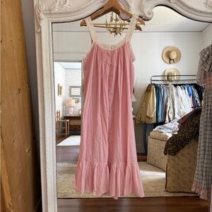 Pink Sleeveless Ruffle Dress